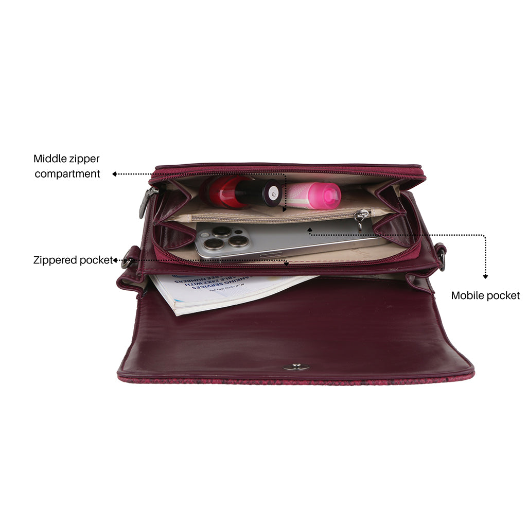 Chloe Triple Zip Sling Bag